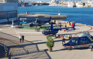 helicópteros de SKYTOURBCN en helipuerto de Barcelona