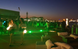 Evento de noche realizado en helipuerto de Barcelona por SKYTOURBCN