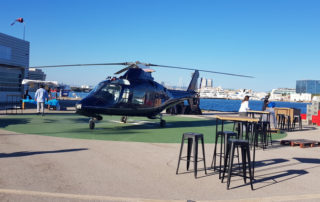 helicóptero de SKYTOURBCN en evento realizado en el helipuerto de Barcelona