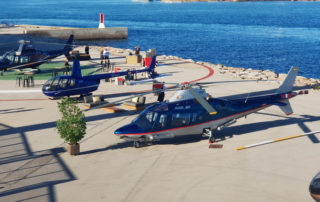 helicópteros de SKYTOURBCN en helipuerto de Barcelona